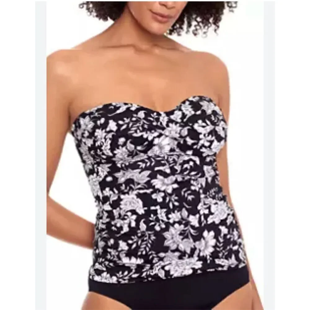 Lauren Ralph Lauren Tummy Control Twisted Tubini Swim Top